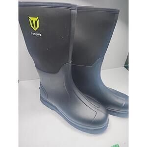 TIDEWE Rubber Neoprene Outdoor Boots BLACK, Size 14, Men